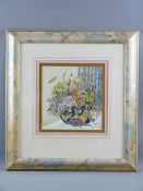 KATHERINE ROLFE mixed media - still life study of fruit and flowers, signed 'K Rolfe' and dated '