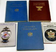 FIVE BOOKS RELATING TO WELSH PORCELAIN comprising ‘Swansea Porcelain Shapes & Decorations’ by A E (