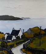 DAVID BARNES oil on board - cottage on Anglesey, initialled, 29 x 24cms