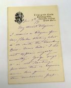 ADELINA PATTI rare handwritten letter - on Craig-y-Nos headed note paper and second sheet, dated