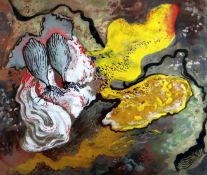 ERIC MALTHOUSE mixed media - abstract, signed indistinctly bottom left, 50 x 58cms. Provenance: