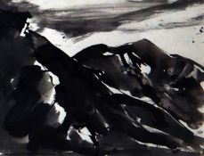 SIR KYFFIN WILLIAMS RA colourwash sketch - Snowdonia, entitled verso ‘Y Garn’, signed with initials,