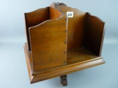 A MAHOGANY REVOLVING TABLETOP BOOKCASE, 29 cms high, 31 cms square