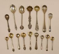SIXTEEN VARIOUS ENGLISH SILVER SPOONS, 3.3ozs