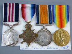 MEDALS - A WWI MILITARY MEDAL GROUP OF FOUR, MM to 4063312 Cpl. G.A. Hadden 51/D.S.COY.R.E., 1914-15