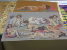 CARL F HODGSON a portfolio of approximately fifty assorted media paintings and drawings