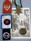 A MIXED SELECTION OF WAR MEMORABILIA to include a Britain and Germany Friendship enamel badge, a