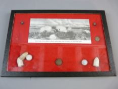 AMERICAN CIVIL WAR BATTLEFIELD FINDS, a small cased collection to include Confederate Army General