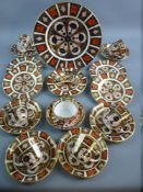 ROYAL CROWN DERBY '1128' pattern teaware to include a 27 cms diameter plate, six 16 cms diameter