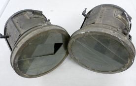 RUSHMORE AUTOMOBILE SEARCH LIGHTS, a pair of 25 cms diameter front nickel plated lamps, manufactured