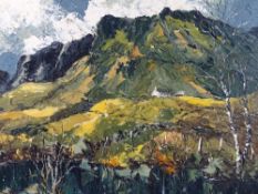 CHARLES WYATT WARREN oil on board - Welsh landscape 'Cwm Pennant', signed and with title verso