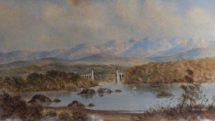 SARAH A DOIDGE (c.1830 - after 1900) watercolour - the Menai Straits with Thomas Telford's Menai