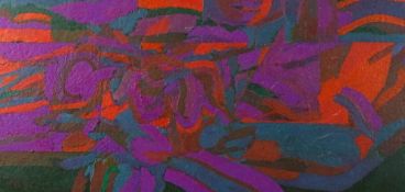 SELWYN JONES (of Caernarfon) oil on board - abstract, signed on label verso with artist's Caernarfon