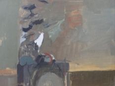 JOHN WRIGHT (of the '56 Group) watercolour - abstract agricultural scene, signed and entitled on