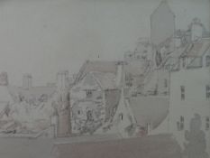 MARY BUCKLE watercolour and pencil - view of Barmouth Town, unsigned but with Miles Wyn Cato label