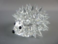A BOXED SWAROVSKI CRYSTAL GLASS HEDGEHOG