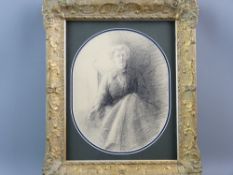 ATTRIBUTED TO AUGUSTUS JOHN mixed media - full portrait of a seated lady, signed, 32 x 25 cms