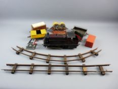 A BOWMAN 0 GAUGE LIVE STEAM LOCOMOTIVE, an LMS 265 0-4-0 tank locomotive along with a quantity of