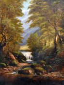 WILLIAM MELLOR oil on canvas, a pair - 1. river landscape with watering cattle, inscribed verso '