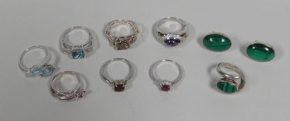 A PARCEL OF CONTINENTAL SILVER RINGS