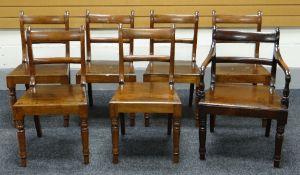 A SET OF SIX FARMHOUSE CHAIRS including one elbow chair