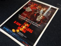 'FOR A FEW DOLLARS MORE' (1967) starring Clint Eastwood, US One Sheet Original theatre poster,