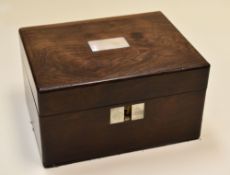 A ROSEWOOD FITTED VANITY CASE & CONTENTS mounted with mother-of-pearl, with cushioned lid and