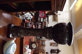 Treacle glazed jardinière and stand