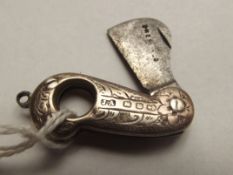 Late Victorian silver hallmarked cheroot cutter