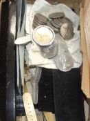 Collection of wrist watches and coins
