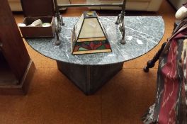 Demi lune marble top table