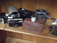 Various vintage cameras
