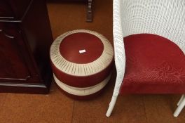 Retro leather footstool