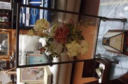 Edwardian copper framed fire screen