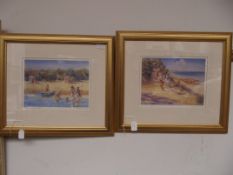 Pair of framed prints, signed Judy Talacko