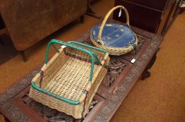 Two wicker sewing baskets