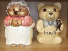 Beatrix Potter biscuit barrel together with one ot