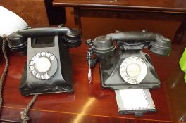 Two bakelite telephones for repair