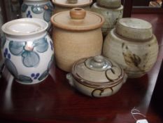 4 studio ware lidded jars