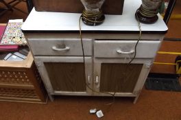 Retro enamel topped kitchen unit