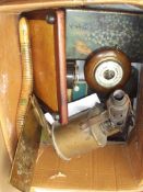 Assorted items to include a barometer, blow lamp e