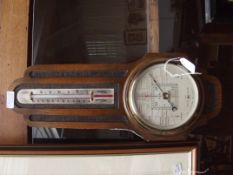 Short & Mason oak cased barometer