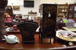Small Japanned cabinet with magazine rack