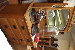 Walnut mirrored dressing table