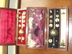 2 cased set of hydrometer weights