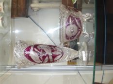 2 items of Bohemian flash glass