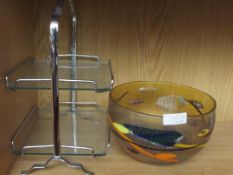 Murano style glass bowl together with a cake stand