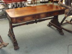 19th century rosewood library table, rectangular b