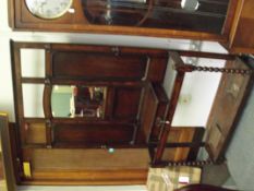 Early 20th century oak hall stand, central bevelle