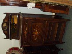 Late Victorian marquetry inlaid rosewood music cab